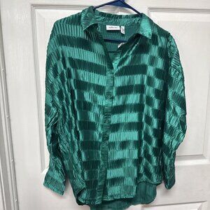Willow & Root Women'sPleated Satin button down Layering Casual Club Wear NWT